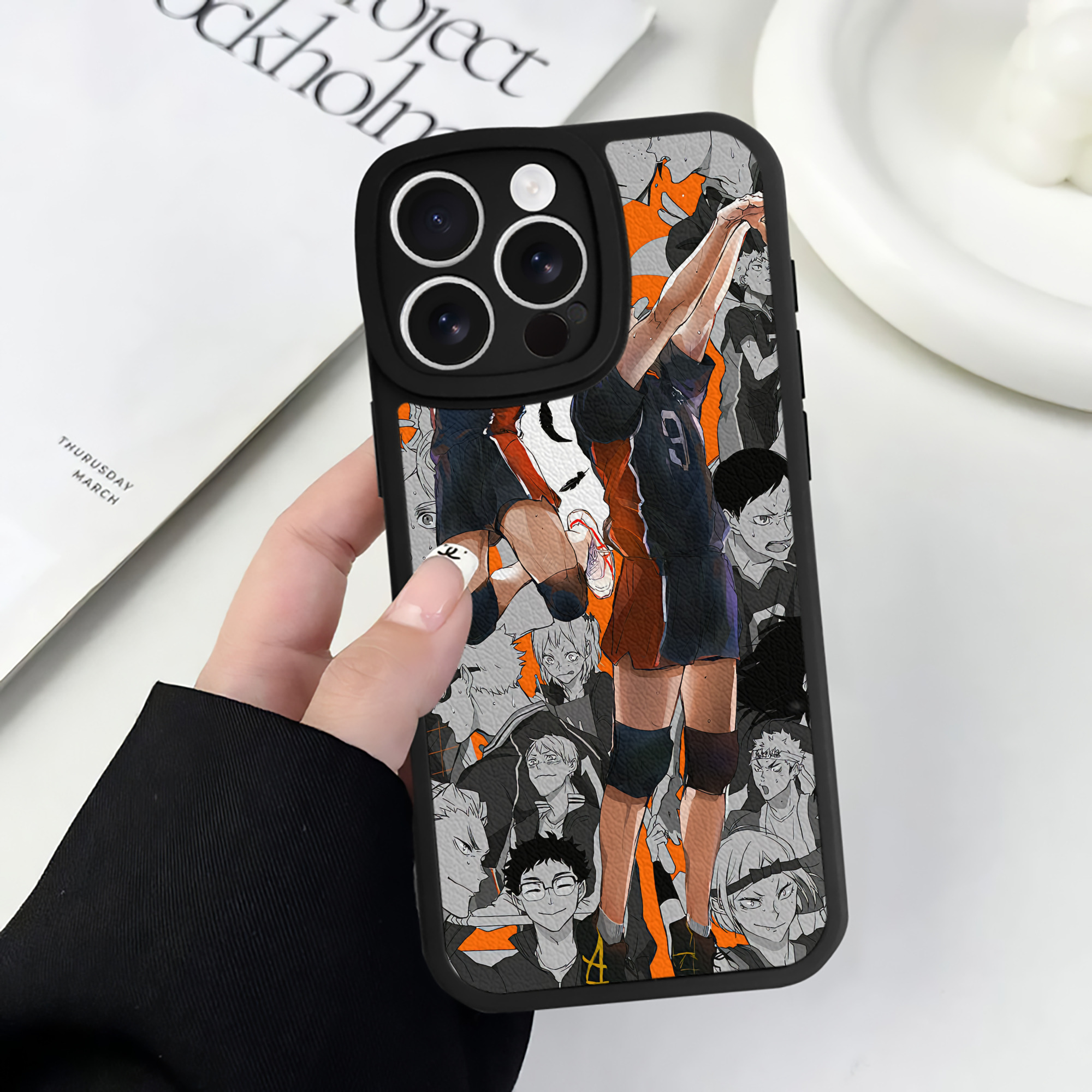 （画像用） ハイキュー!! Haikyu!! 【iPhone 16シリーズ対応】シリコンスマホケース（レザー調） 材質：シリコン
